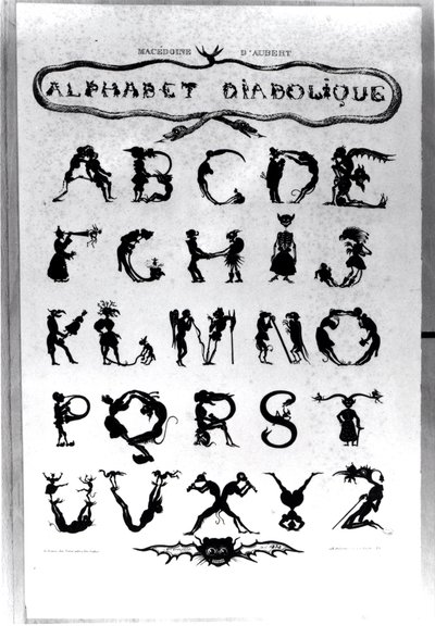 Devilish Alphabet, engraved by Delannois, 1825 by Delaporte